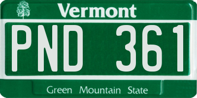 VT license plate PND361