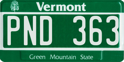 VT license plate PND363