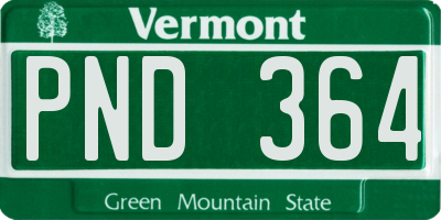 VT license plate PND364