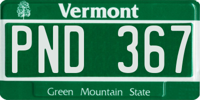 VT license plate PND367