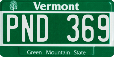 VT license plate PND369