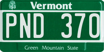 VT license plate PND370