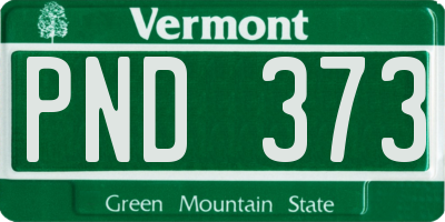VT license plate PND373