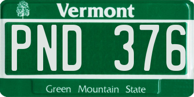 VT license plate PND376