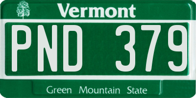 VT license plate PND379