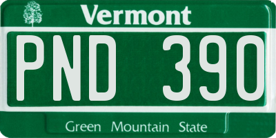 VT license plate PND390