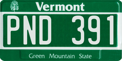 VT license plate PND391