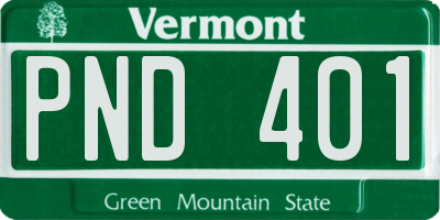 VT license plate PND401