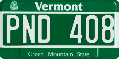 VT license plate PND408