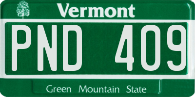 VT license plate PND409