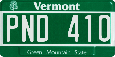 VT license plate PND410