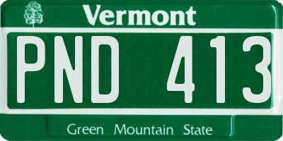 VT license plate PND413