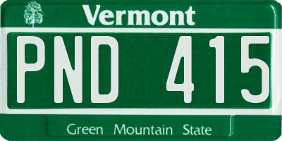 VT license plate PND415