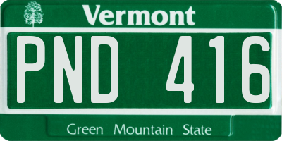 VT license plate PND416