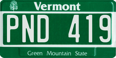 VT license plate PND419