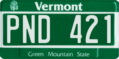 VT license plate PND421