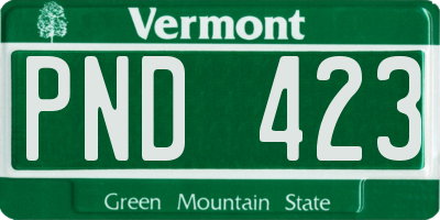 VT license plate PND423