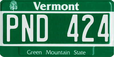 VT license plate PND424