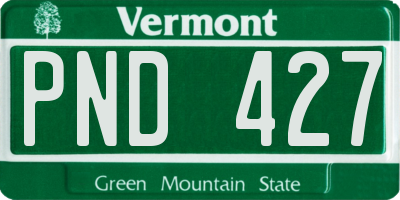 VT license plate PND427