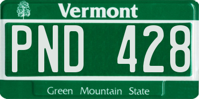 VT license plate PND428