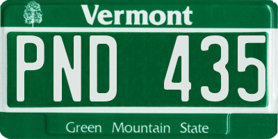 VT license plate PND435