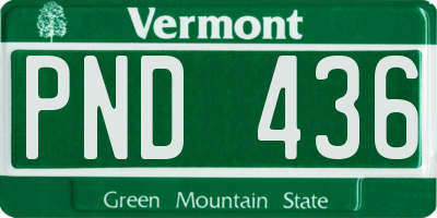 VT license plate PND436