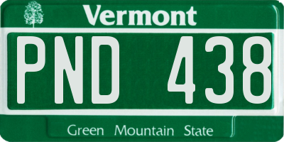VT license plate PND438