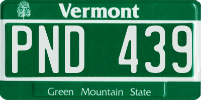 VT license plate PND439