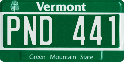 VT license plate PND441