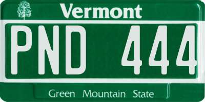 VT license plate PND444