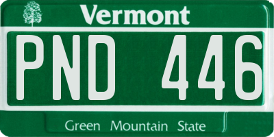 VT license plate PND446