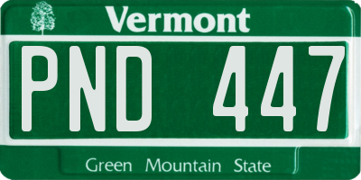 VT license plate PND447