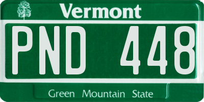 VT license plate PND448