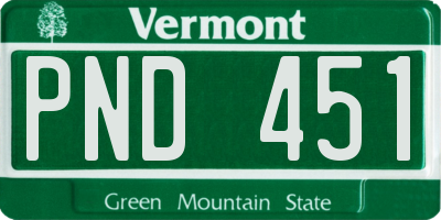VT license plate PND451