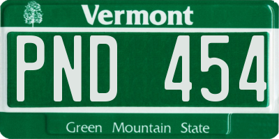 VT license plate PND454