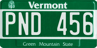 VT license plate PND456