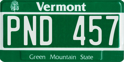 VT license plate PND457