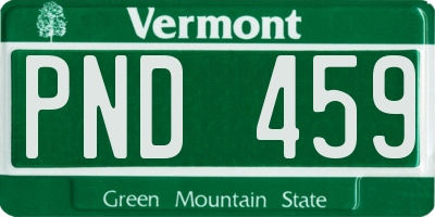 VT license plate PND459