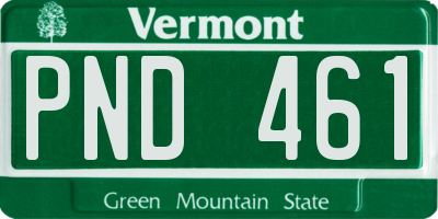 VT license plate PND461