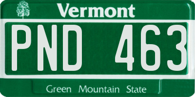 VT license plate PND463