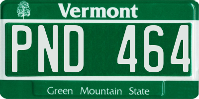 VT license plate PND464