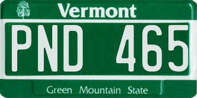 VT license plate PND465