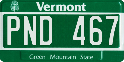 VT license plate PND467