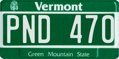 VT license plate PND470