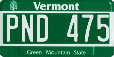 VT license plate PND475