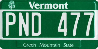 VT license plate PND477