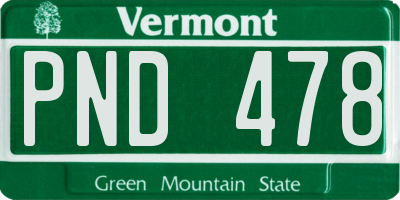 VT license plate PND478