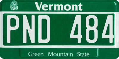 VT license plate PND484