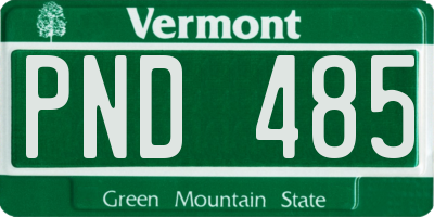 VT license plate PND485