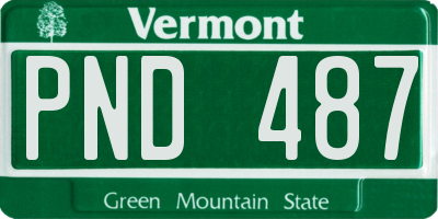 VT license plate PND487
